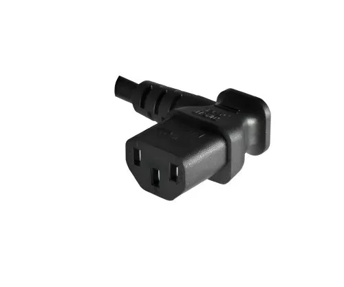 Power cable CEE 7/7 90° to C13 90° left, 0,75mm², VDE, black, length 1,80m